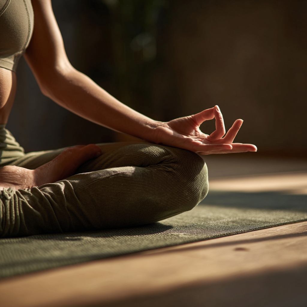 Група людей практикує йогу в студії